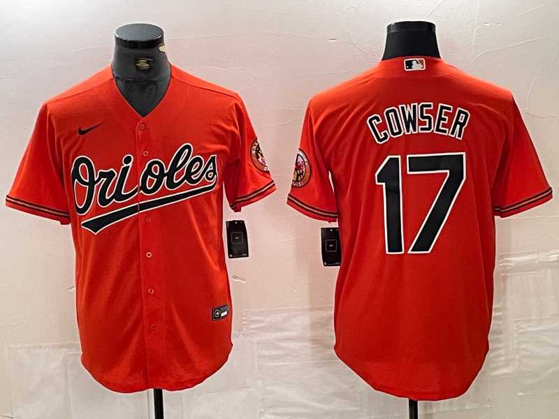 Mens Baltimore Orioles #17 Colton Cowser Orange Cool Base Stitched Jersey->baltimore orioles->MLB Jersey
